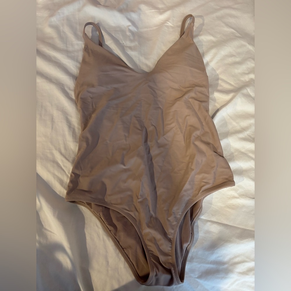 Beige One-Piece Swimsuit
